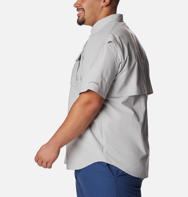 Men's Columbia PFG Bahama II Short Sleeve Shirts Light Grey | Plus Size CA-S58A0